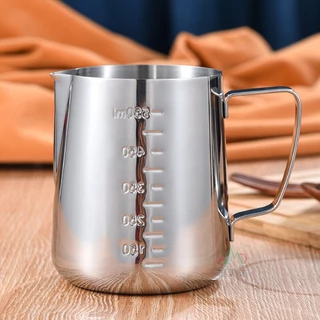 เหยือกตีฟองนม สีเงิน 350ml/600ml /1000MLพิชเชอร์ ถ้วยตีฟองนม สแตนเลส Stainless Milk Pitcher สเตนเลส304