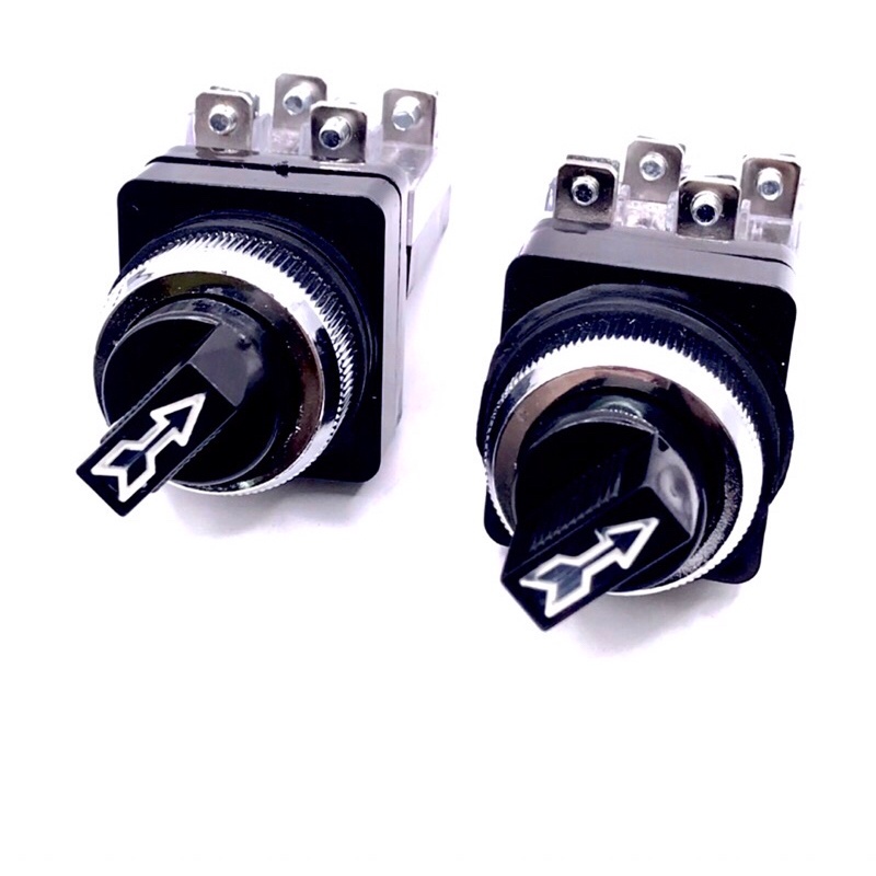 Switch Selector ซีเลคเตอร์ 2จังหวะ 3จังหวะ สวิตช์ลูกศร ขนาด 25-30mm 6A/250V 1NO มีขอพร้อมส่งในไทย