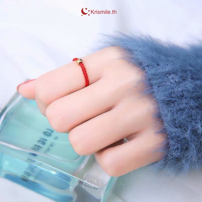 COD ราคาถูกที่สุดแหวนชนิดเชือกถัก โชคดี สีดำสีแดงเลือกสีได้ โลหะผสม คู่รักผู้ชายและผู้หญิง-Krismile.th ราคา ถูกที่สุด ดีลบีเคเค แกลเลอรีภาพที่ 5