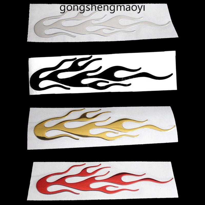 สติกเกอร์ไวนิลสะท้อนแสง ลายเปลวไฟ 3D สําหรับติดตกแต่งรถยนต์ รถจักรยานยนต์