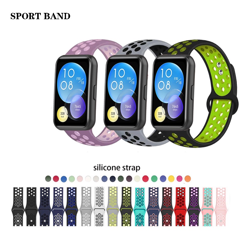 สายนาฬิกาข้อมือ ซิลิโคนนิ่ม พร้อมตัวเชื่อมต่อ สําหรับ Huawei watch Fit 2 fit2 Fit New 22 สี