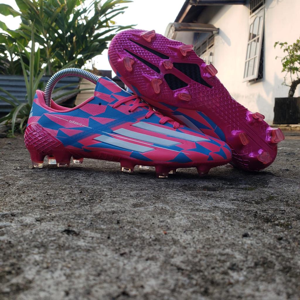 soccer Adidas F50 adizero FG รองเท้าฟุตบอล - Neon Pink Solar Blue