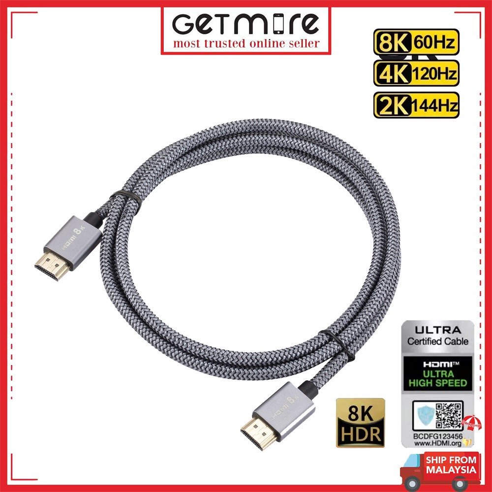 สาย HDMI 60HZ ความเร็วสูง HDMI 1080P แล็ปท็อป PS5 PS4 Pro Xbox 3D 4K 8K HD UHD สาย HDMI v2.0/v2.1 21