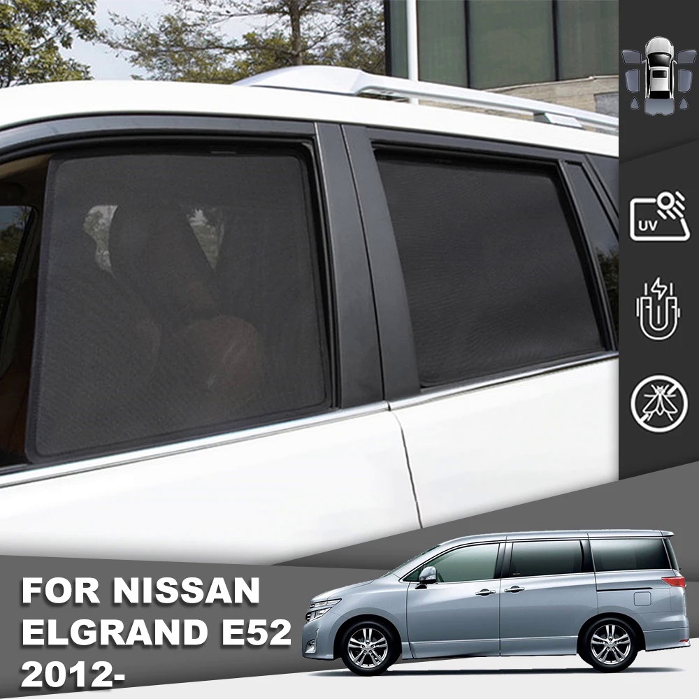 ม่านบังแดดแม่เหล็ก ด้านหน้า และด้านหลัง สําหรับ Nissan Elgrand E52 2012-2023