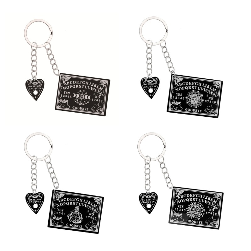 Mon Divination พวงกุญแจ Tarots Planchette เกม Spirit Board Gothic Tarot Board DIY พวงกุญแจสร้อยคอต่า
