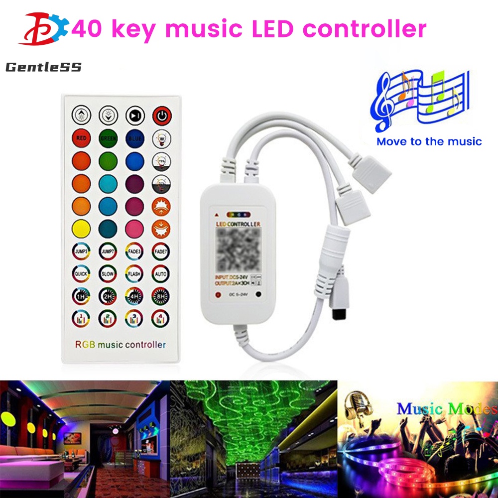 DC5-24V 40 คีย์ LED Strip Intelligent App Voice Control BT Music Colour Dimmer Controller