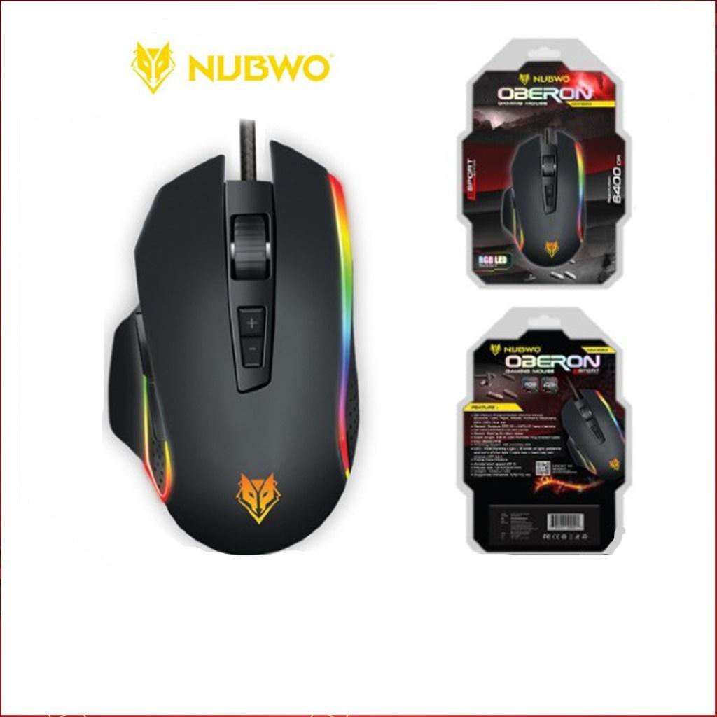 Nubwo NM-90/NM-90M2 MOBERON เม้าส์ Marco สำหรับเล่นเกมมีไฟ RGB