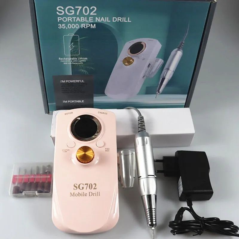 SG702 36w เครื่องเจียรเล็บ ตะไบไฟฟ้า ขนาดเล็ก กระทัดรัด แบบพกพา ใช้สะดวก 30000RPM พร้อมหัวเปลี่ยนและ