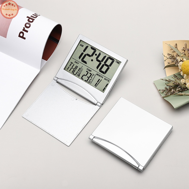 Home นาฬิกาปลุกดิจิทัล LCD พับได้ ขนาดเล็ก พยากรณ์อากาศ ของขวัญ
