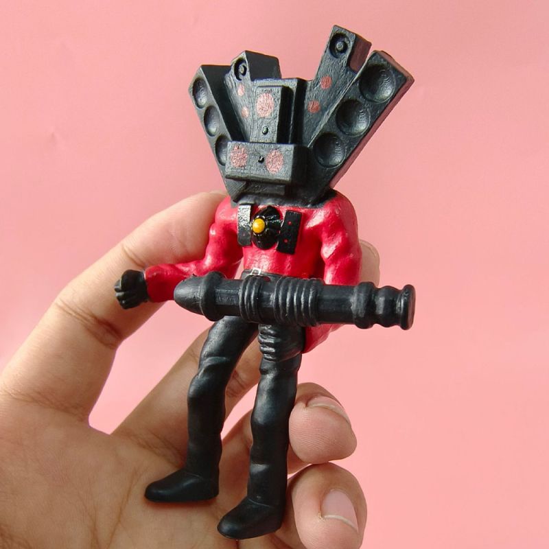 【พร้อมส่ง】การ์ด skibidi toilet โมเดลตุ๊กตาผู้ชาย แฮนด์เมด เวอร์ชั่นบ้า ขนาดใหญ่ Titan Audioman Toile