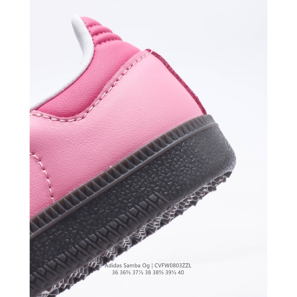 Adidas Originals Samba Vegan OG "SPD" ผ้าใบลำลองสเก็ตสำหรับผู้ชายและผู้หญิงสีชมพู รองเท้า free ship