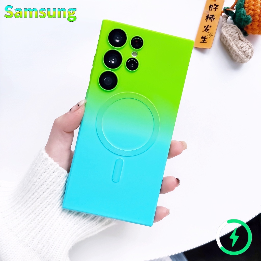 Casetify เคสซิลิโคนนิ่ม แม่เหล็ก พร้อมเลนส์กล้อง สําหรับ Samsung S21 Ultra Plus Note 20 Ultra Deluxe