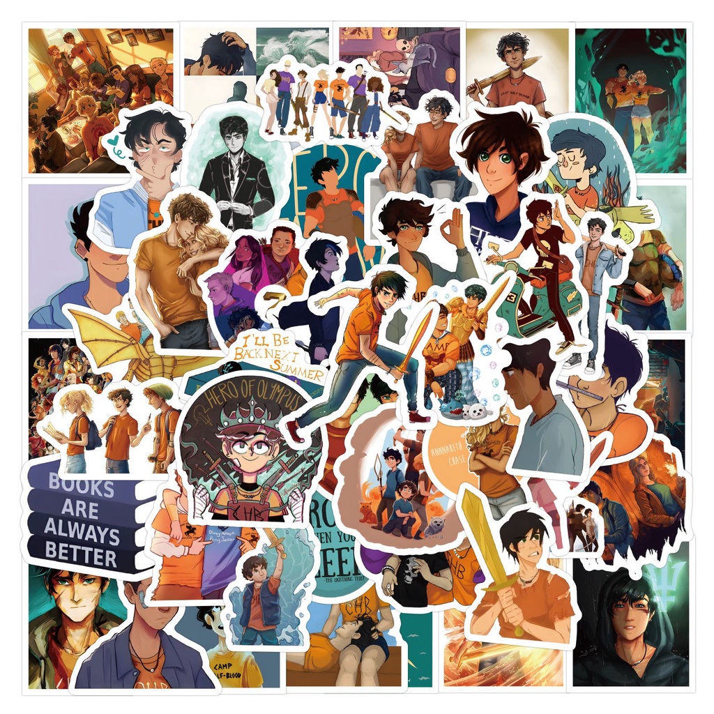 สติกเกอร์ PVC กันน้ํา ลาย Percy Jackson 60 ชิ้น