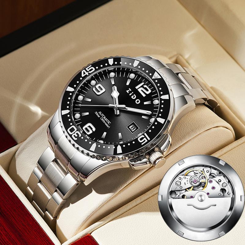 ผู้ชายอัตโนมัติ Tourbillon Calander Luminous นาฬิกาควอทซ์กันน้ํา Jam Tangan Lelaki