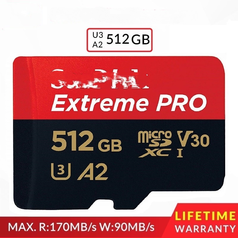 Samdisk Extreme Pro การ์ดหน่วยความจํา U3 128GB SD 32GB 64GB 128GB 256GB 512GB C10 A2 90MB/s Micro SD SD90X