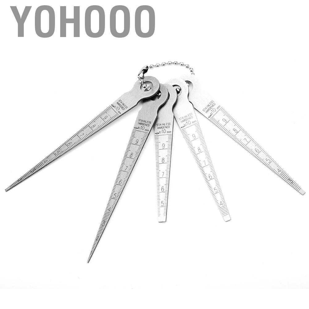 Yohooo 0.1 มม.ความแม่นยำ Feeler Gauge 1-10 มม.สแตนเลสสตีล TAPER Gauges ชุดรู