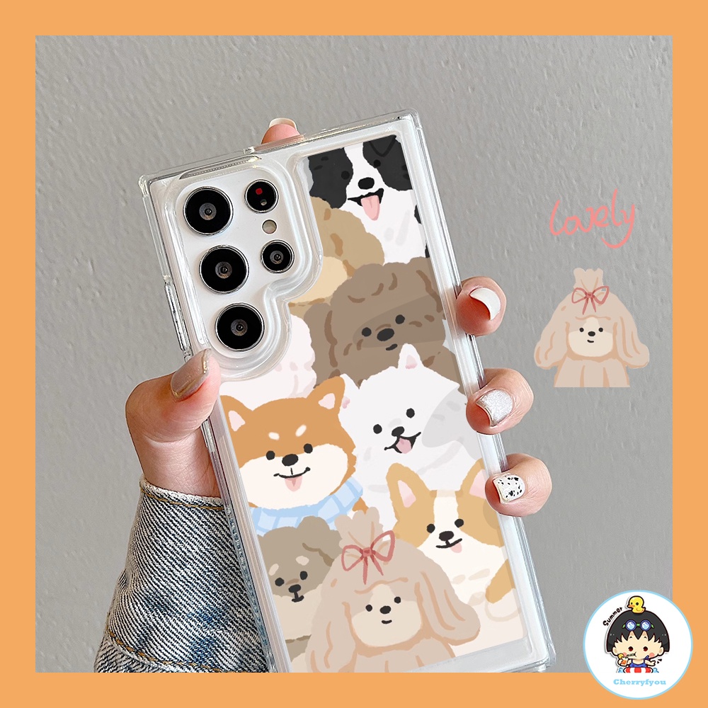 เคสโทรศัพท์มือถือ อะคริลิคใส ลายลูกสุนัขน่ารัก แฟชั่น สําหรับ Samsung A10 A10S A50 A50s A30s S22 Ultra S24 Ultra S23 Ultra A54-5G A12 M12 A04 A04e A54-5G S23 Plus