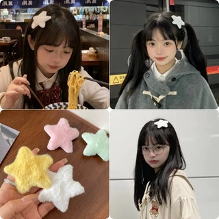 ชุด 10 ชิ้น กิ๊บติดผมตุ๊กตาน่ารัก รูปดาวห้าแฉก สไตล์ญี่ปุ่น Plush Star สําหรับหน้าม้า ฤดูใบไม้ร่วง ฤดูหนาว สาว Y2K