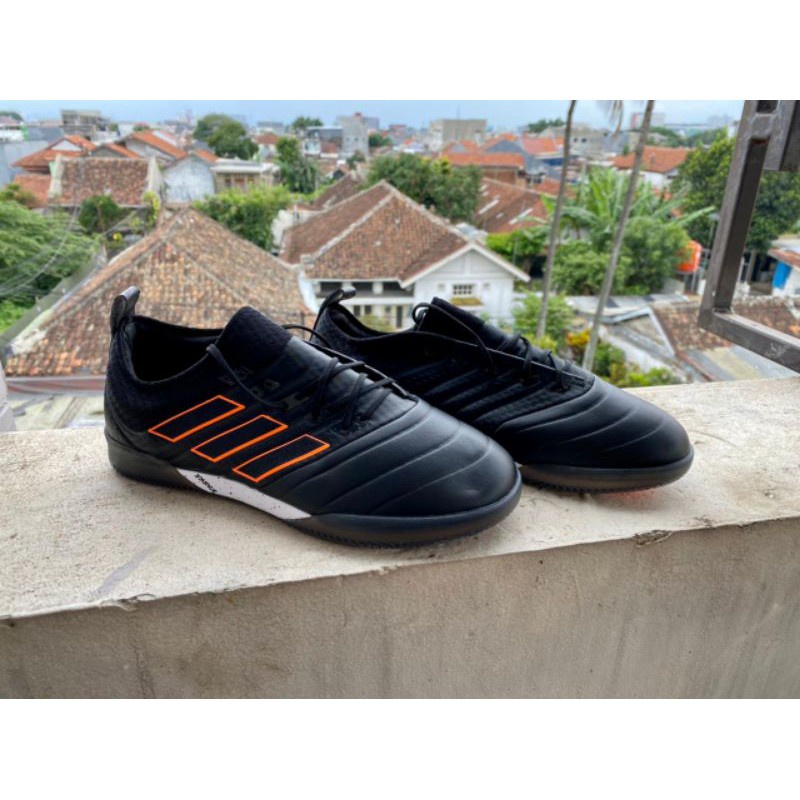 Adidas Copa Sala II รองเท้าฟุตซอล IC สีดำสีส้ม กีฬา