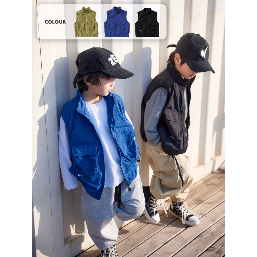 เสื้อแจ็กเก็ต เสื้อกั๊ก สไตล์ใหม่ แฟชั่นสําหรับเด็กผู้ชาย