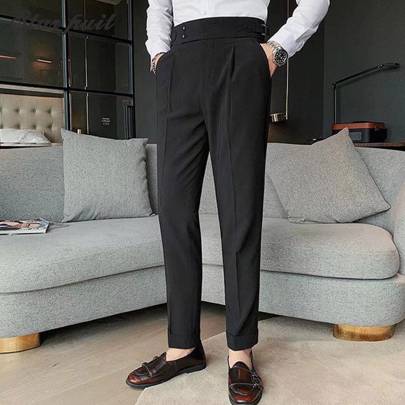 กางเกงขายาวผู้ชาย กางเกงขายาวธุรกิจเกาหลี Slim Fit