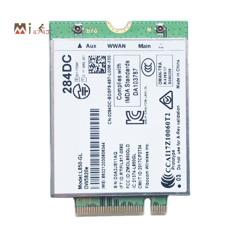 【Mi4743】โมดูลการ์ด Dw5820e L850-GL LTE 4G 0284DC 284DC สําหรับแล็ปท็อป Dell 3500 5400