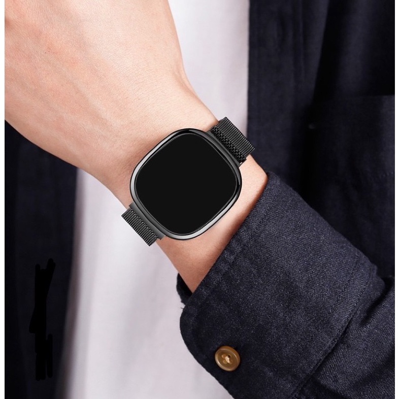 นาฬิกาหน้าจอสัมผัส นํา มีสไตล์ - นาฬิกาข้อมือสแตนเลสหัวเข็มขัดแม่เหล็ก ไม่จํากัดเพศ - รูปที่ 2