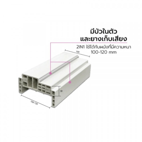 GlobalHouse ECO-DOOR  วงกบ WPC  รุ่น WS1012  ขนาด 80x200 ซม. สีขาว สินค้าของแท้คุณภาพดี - รูปที่ 2