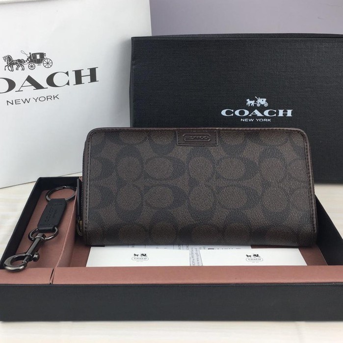 ♞[Special Offer] Original COACH Women's Fashion Long Wallet F74737/Men's Wallet/Folding Wallet (Gif