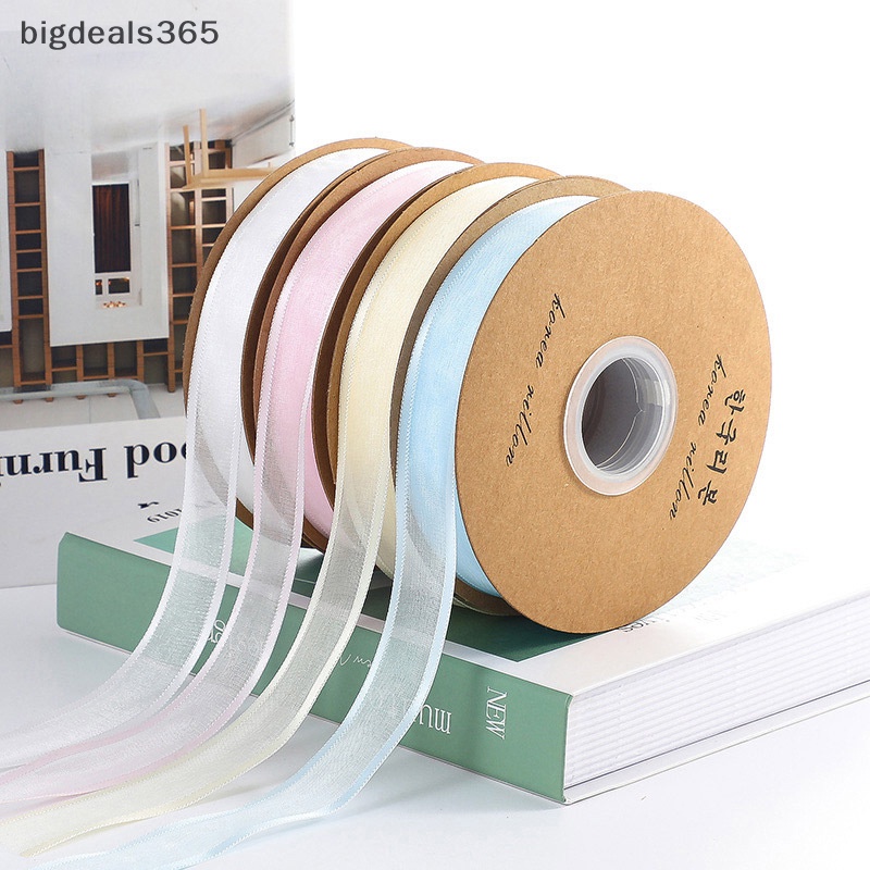 [bigdeals365] ริบบิ้นผ้าชีฟอง 2.5 ซม. 25 หลา ต่อม้วน สําหรับตกแต่งงานแต่งงาน ปาร์ตี้