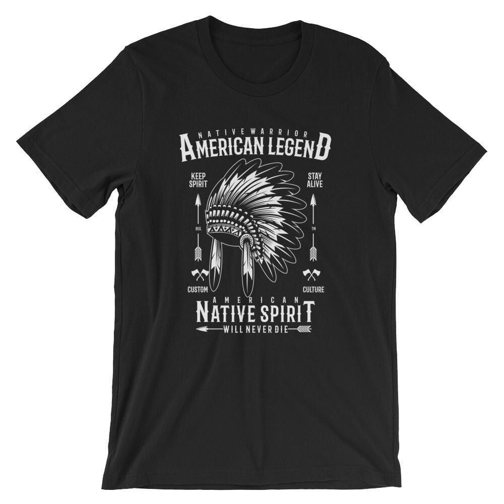 เสื ้ อยืด Native Warrior Native American 100 % Cotton Premium tee เสื ้ อยืดใหม ่