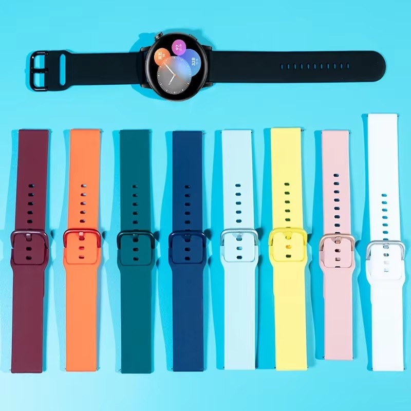 20 มม./22 มม.สําหรับ Amazfit GTS/2/2e/3/4 GTS2 Mini/GTR 4/3/Pro/47 มม./GTR2/2e/stratos 2/3 สร้อยข้อมือซิลิโคน Amazfit Bip