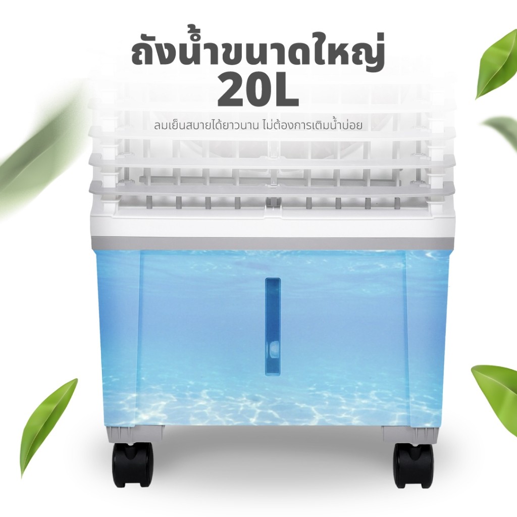 KOOL+ รุ่น AH-652 พัดลมไอเย็น พัดลม (ขาว-เทา)แถมฟรี cooling pack 4 ชิ้น พัดลมไอเย็นเคลื่อนที่ 20ลิตร - รูปที่ 3