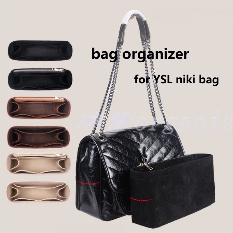 กระเป๋าหนังกลับสําหรับ ysl niki baby medium messenger bag organizer insert กระเป๋าโท้ทแนวตั้งใส่