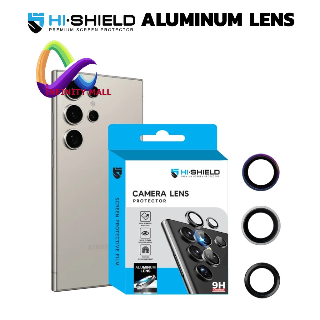Hi Shield Aluminium Lens ฟิล์มเลนส์กล้อง วงแหวน สำหรับ Samsung Galaxy S25 ultra / S25 plus / S25 / S24 ultra 5G