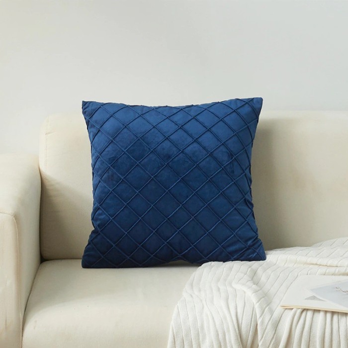 [ ] SOFA CUSHION COVER / CUSHION COVER TYPE GEOMETRIC UK.40X40 NAVY BLUE - 45X45
