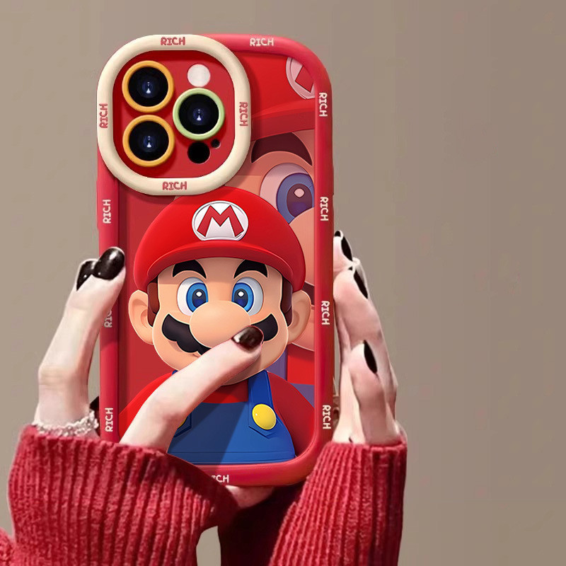 [ขายดี] การ์ตูนมาริโอ ไอโฟน16 15 14 13บวก มือโปร สูงสุด เคสโทรศัพท์กันกระแทกป้องกันการสึกหรอป้องกันการหล่นการ์ตูนการออกแบบสร้างสรรค