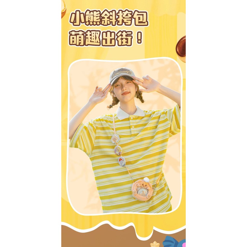 Deli Butter Bear กระเป๋าใส่เหรียญของแท้แบรนด์ร่วมกระเป๋าเก็บเครื่องสําอางแบบพกพาน่ารักกระเป๋าข้ามร่างกายหูฟังกระเป๋า