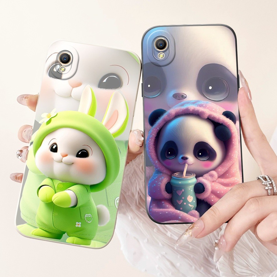 Oppo A37 A37f A37fw A37m Neo9 เลนส์ป้องกันกรณี OppoA37 A 37f 37fw กระต่ายน่ารักแพนด้าการ์ตูนซิลิโคนอ