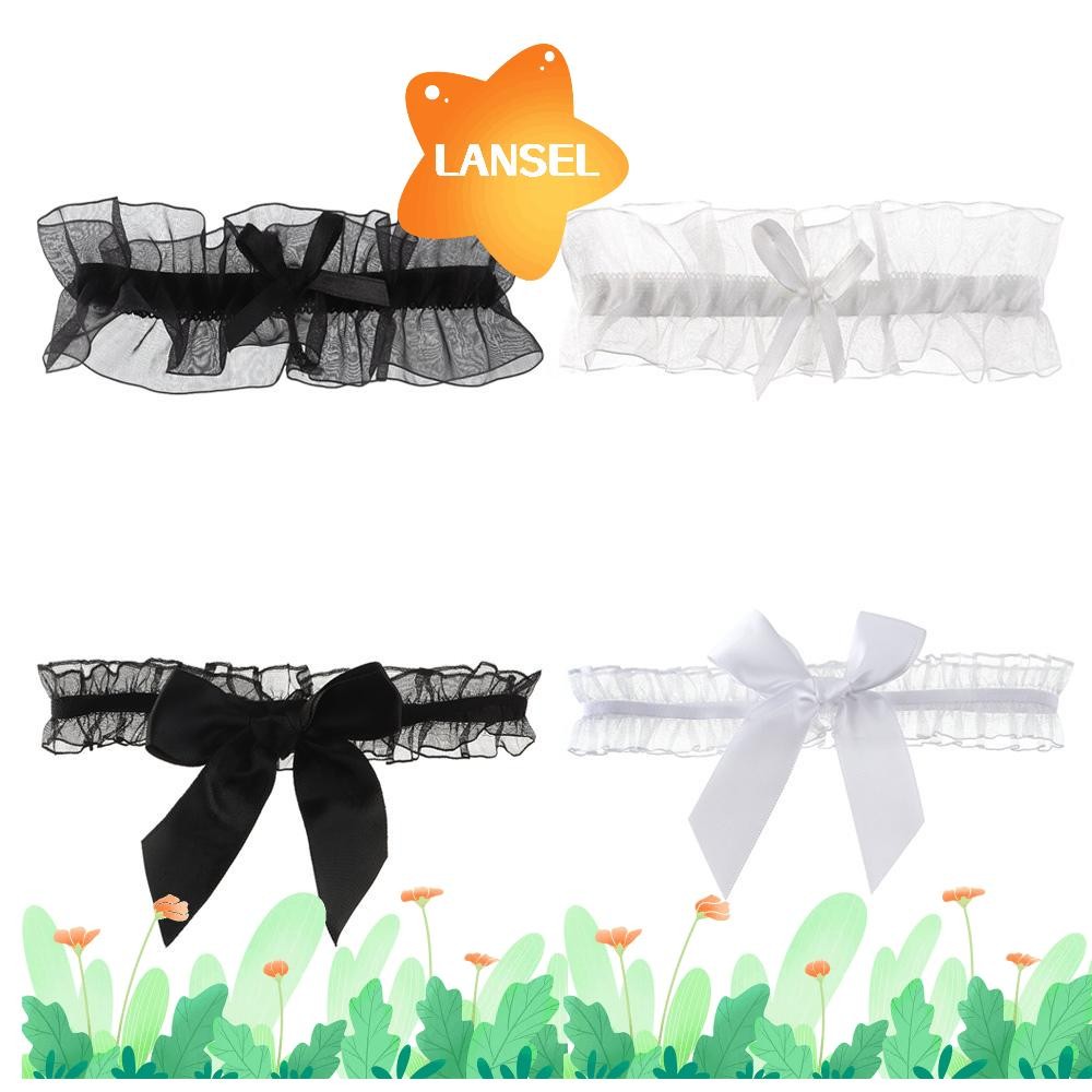 Lansel 1 ชิ้น Garter แฟชั่นคอสเพลย์ยืดหยุ่น Bowknot ลูกไม้ขาแหวน