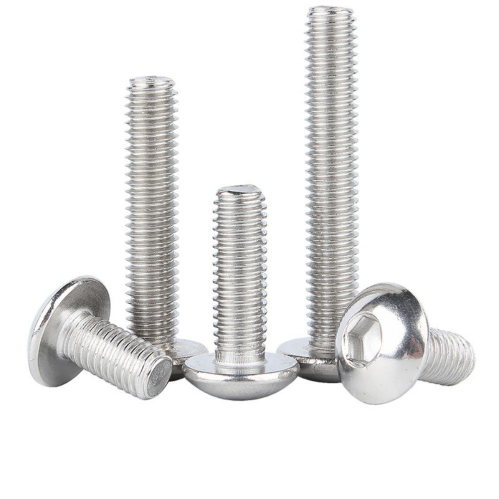 ((LXY) น็อต  หัวร่ม หัวกระทะ สกรู หัวจมกลม สแตนเลส 304 เกลียวมิล หยาบ  / Truss Head Hexagon Socket Machine Screw SUS304 M2-M10 * L: 3-60 มม. (RM-TH-w) - รูปที่ 3