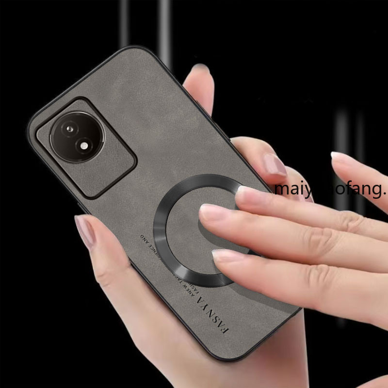 ปลอก VIVO Y02 y02t y02a เคสโทรศัพท์ anti การสั่นสะเทือนแหวนดูดแม่เหล็กฝาครอบป้องกันพร้อมขอบนุ่มและกันลื่นฝาหลัง ybpcxq