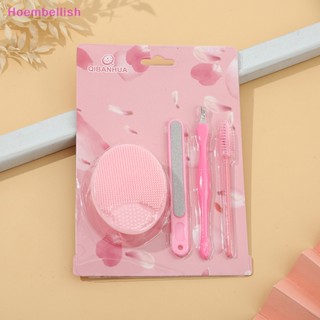 Hoe&gt; แหนบซิลิโคน ทรงวงรี สําหรับล้างหน้า ขนตาปลอม 4 ชิ้น