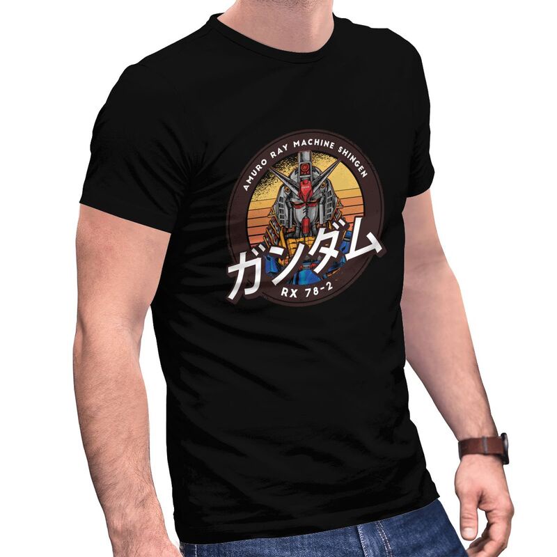 เสื้อฤดูร้อนGILDAN 【Boutique T-shirt】เสื้อยืด ผ้าฝ้าย พิมพ์ลายอนิเมะกันดั้ม Pure Mecha Amuro Ray Shingen RX 78-2 ขนาดใหญ