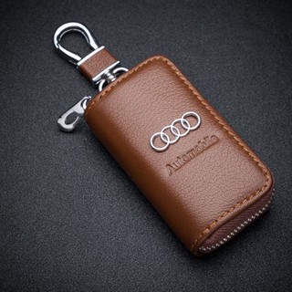 เคสกุญแจรีโมทรถยนต์ หนังวัวแท้ แบบสากล สําหรับ Audi A1 A3 A4L A6L A7 A8 Q3 Q5 Q7