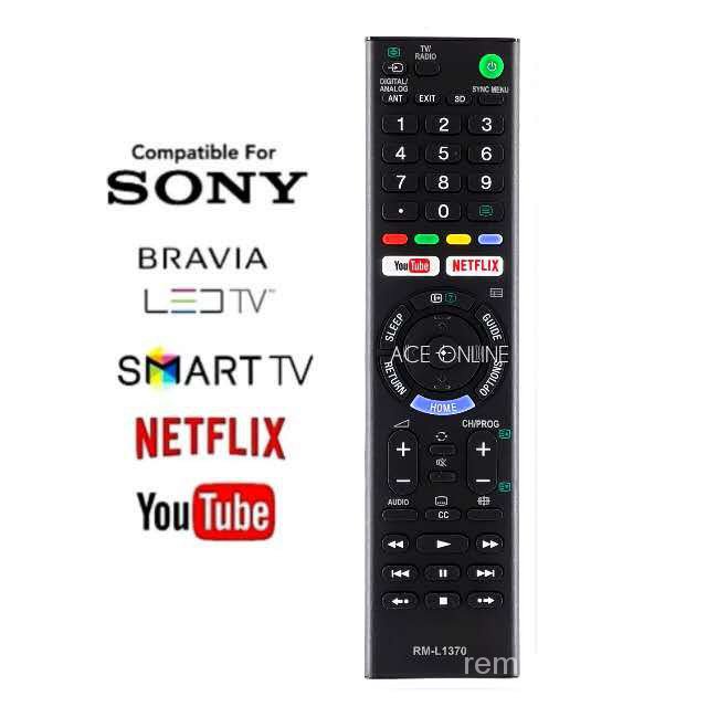 Sony ผ่านรีโมทคอนโทรลสมาร์ททีวี LCD RM 1370 พร้อม youtubenetflix สําหรับ rmt-tx300p rmt-tx300e rmt-t