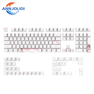 Ann ปุ่มกดคีย์บอร์ด PBT ย้อมสี 108 คีย์ 5 ด้าน