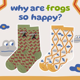 emmtee.emmbee - ถุงเท้า Why are frog so happy?