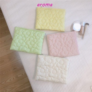 Aroma กระเป๋าเครื่องสําอาง ผ้าแคนวาส ไนล่อน อเนกประสงค์ มีซิป ขนาดใหญ่ จุของได้เยอะ สําหรับผู้หญิง