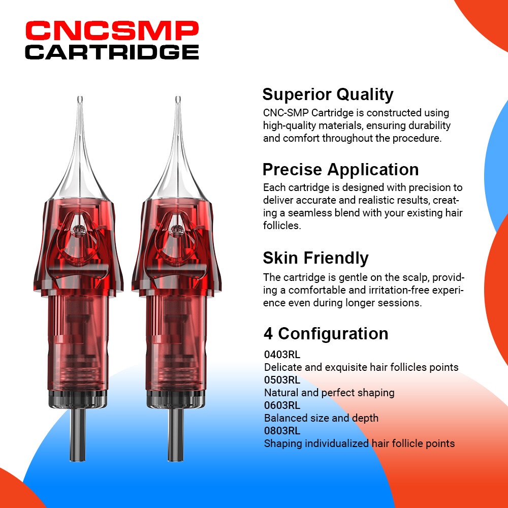 Cnc SMP 20 ชิ้น หนังศีรษะ สัก ตลับ เข็ม เม็ดสีไมโคร อุปกรณ์ปากกาสักถาวร